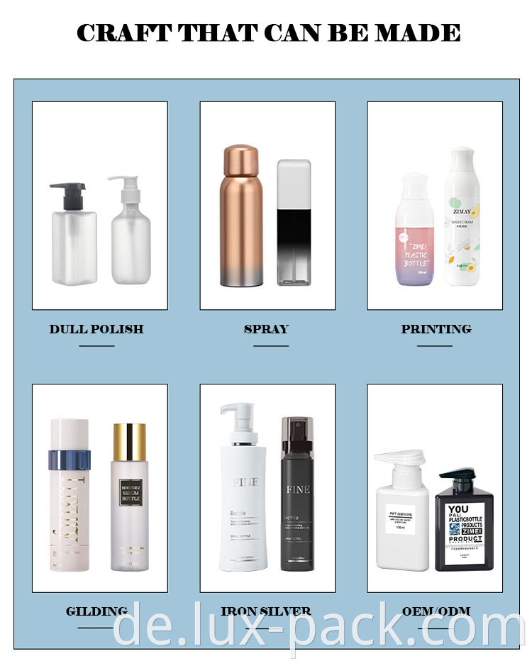 Fine Mist Pet 30ml 50 ml 100 ml 120 ml 150 ml 200 ml 250 ml 500 ml klare Plastiksprayflasche